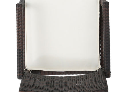 Outdoor Wicker Dining Chair With Water Resistant Cushions (Set of 2) - White / Brown