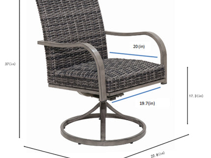 Outdoor Swivel Dining Chair (Set of 2) - Gray
