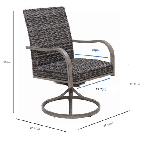 Outdoor Swivel Dining Chair (Set of 2) - Gray