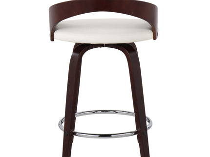 Grotto - Contemporary Fixed Height Counter Stool & Swivel With Round Footrest (Set of 2)