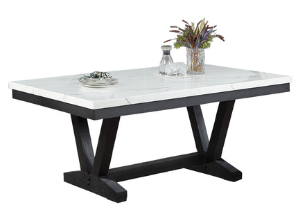 Dining Table With V - Legs Rectangular Furniture - Antique Black