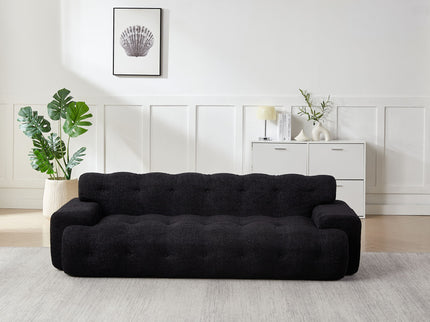 Cloud Series Minimalist Button Tufted Square Arm 3 Seater Sofa