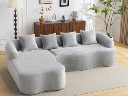 Modular L-Shape Sectional Sofa With Curved Chaise