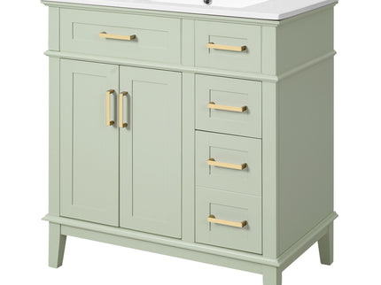 Modern Bathroom Vanity With Ceramic Sink, Soft Close Storage Cabinet