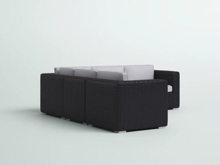Luxurious Wicker Patio Sectional With Weather Resistant Sunbrella Cushions