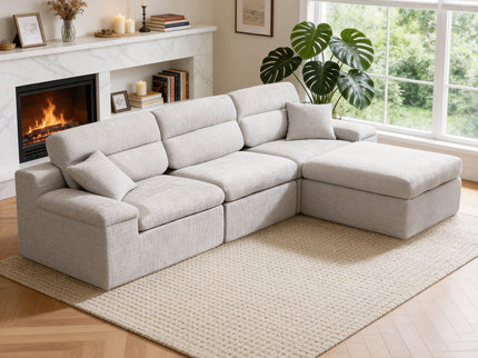 Corner Chaise Sofa With High Backrest