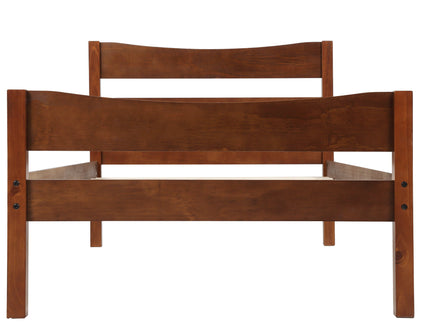 Twin Size Platform Bed With Headboard And Wooden Slat Support