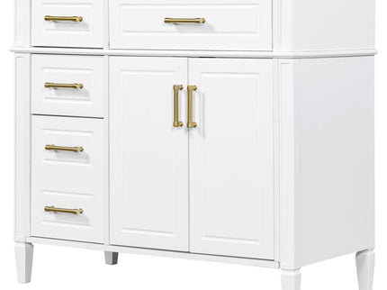 Bathroom Vanity With Sink, 4 Drawers, 2 Doors