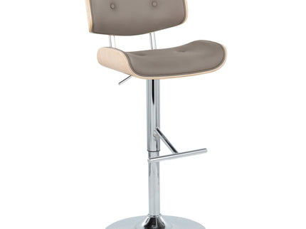 Lombardi - Contemporary Adjustable Barstool With Swivel With Straight T Footrest (Set of 2)