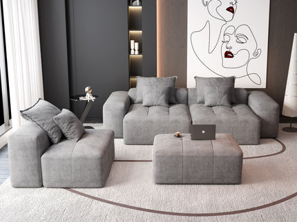 Modern Oversized, Modular Sectional Sofa With Pillows