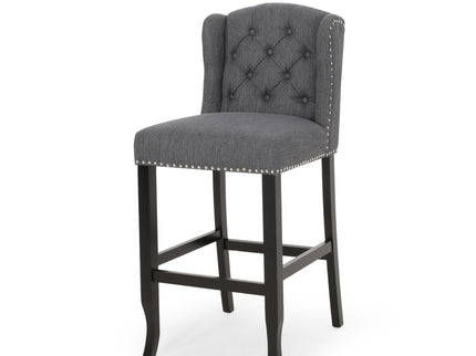 Vienna - Contemporary Fabric Tufted Wingback Counter Stools (Set of 2)