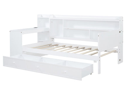 Daybed With 3 Drawers USB Ports And Desk