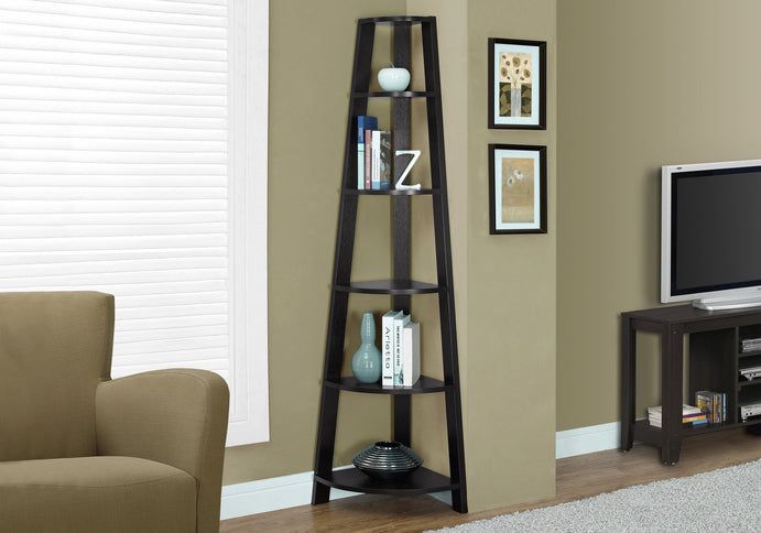 5 Tier Bookshelf, Bookcase, Etagere, Corner, For Office, Contemporary & Modern
