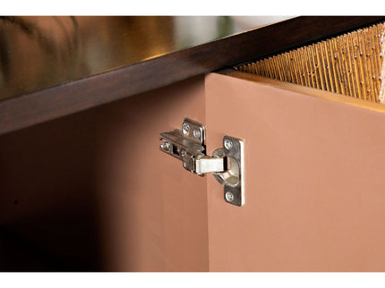 Capri - 4 Door Accent Cabinet - Brown / Gold