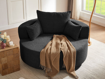 360° Swivel Chair Accent Barrel Chair With Removable Pillows
