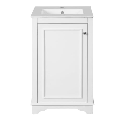 Bathroom Vanity With Sink, Freestanding Single Cabinet Set, Soft Close Door, Adjustable Shelf