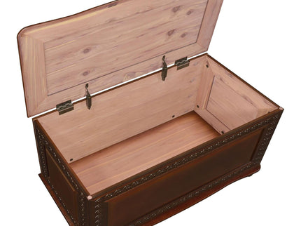 Ornate - Deep Flip Open Storage Cedar Chest With Cedar Lining - Brown
