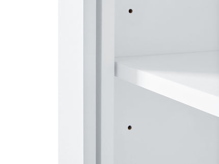 Tall Bathroom Storage Cabinet With 2 Doors And 2 Drawer, Adjustable Shelf - White