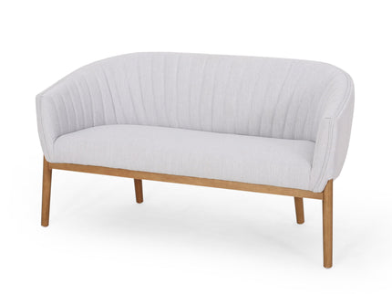 Mid Century Modern Loveseat With Channel Stitched Backrest