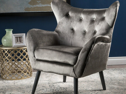 Alyssa - Mid Century Upholstered Arm Chair With Wingback Design