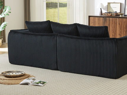 Minimalist 3 Seater Sofa With Curved Lines And Gently Sloped Backrest