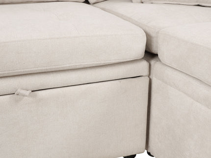 Oversized Sectional Sofa U-Shaped Sofa Couch Pull-Out Sofa Bed With Two Throw Pillows For Living Room