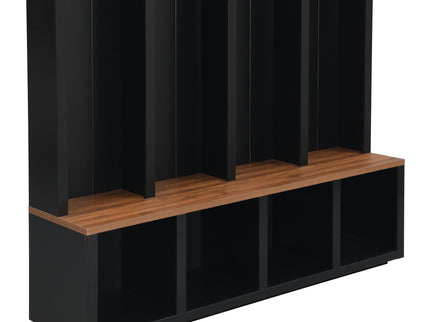 Entryway Hall Tree With Bench, 4 Hooks & Open Storage Space