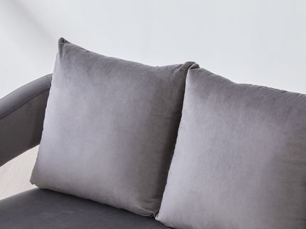Open Back Loveseat Settee With 3 Pillows