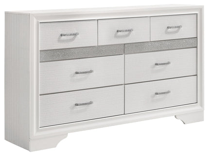 Modern Bedroom Set With Upholstered Headboard And Textured Storage