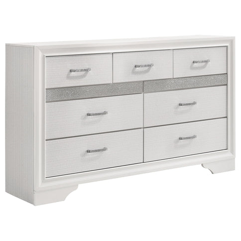 Modern Bedroom Set With Upholstered Headboard And Textured Storage