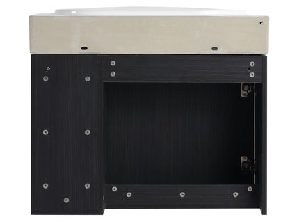 28" Wall Mounted Bathroom Vanity With Sink & Soft Close Door - Black Chestnut