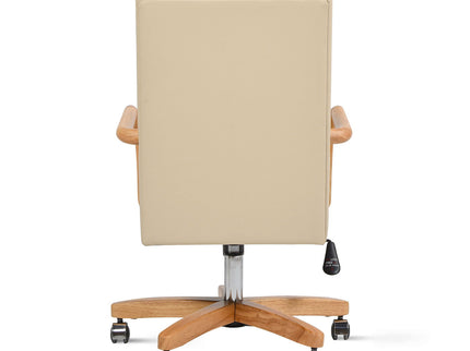 Dumont - Modern Farmhouse High Back Executive Home Office Chair - Neutral Cream Beige / Natural
