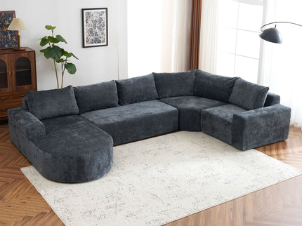 U-Shaped Oversized Modular Cloud Sectional Sofa With Deep Seat For Living Room