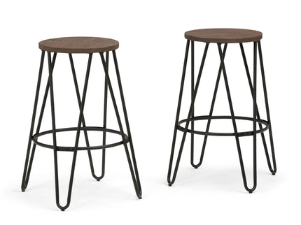Simeon - Multifunctional Metal Stool With Wood Seat