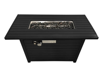 Outdoor Fire Pit Table & Lid - Black
