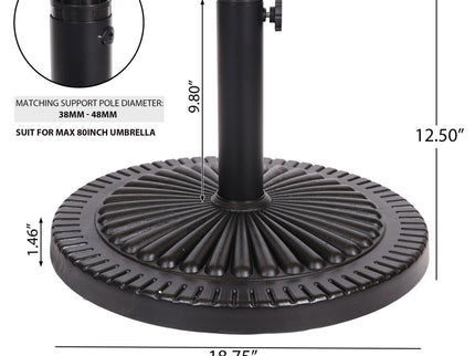 Resin Umbrella Base - Black Rock