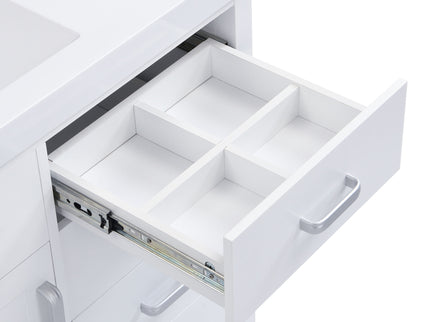 47.25" Modern Bathroom Vanity With Sink, Soft Close Single Door & 6 Drawers - White