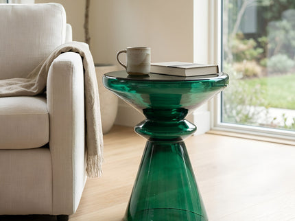 Aventura - Sculptural Blown Glass Accent Table - Green