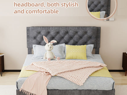 Upholstered Bed With Tufted Headboard