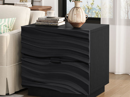Nightstand With 2 Drawers, No Handles