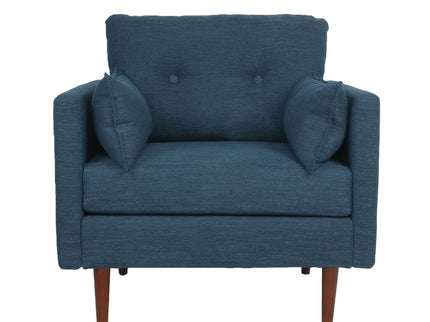 Enchantica - Upholstered Fabric Club Chair With Button Tufted And 2 Accent Pillows