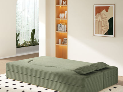 Modern Floor Sofa With 2 Pillows, Convertible Twin Size Folding Mattress For Living Room