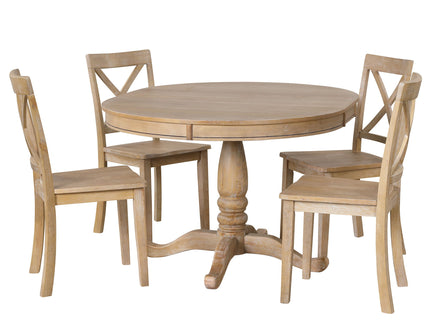 Modern Dining Table Set For 4, Round Table And 4 Kitchen Room Chairs, 5 Piece Kitchen Table Set For Dining Room, Dinette, Breakfast Nook