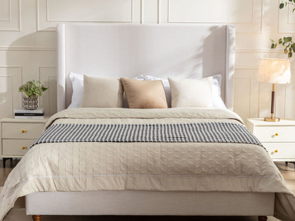 Hayden - Upholstered Wingback Bed With Tall Headboard