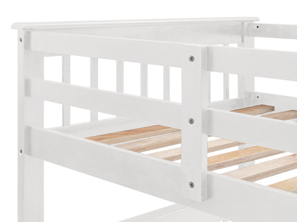 Stairway Bunk Bed With Storage And Guard Rail For Bedroom