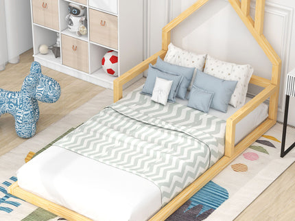 Floor Bed With House Shaped Headboard