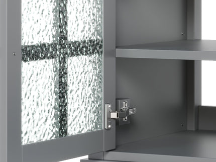 Bathroom Vanity With Ceramic Sink, Adjustable & Open Shelf