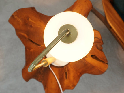 Bedside Table Lamp With Globe Lampshade - White