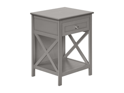 Accent End Table, 2 Tier, Storage Drawer, Transitional Style