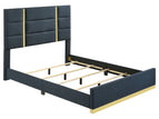 Blue / 4 Pc. Bed, Nightstand, Dresser, Mirror / Queen